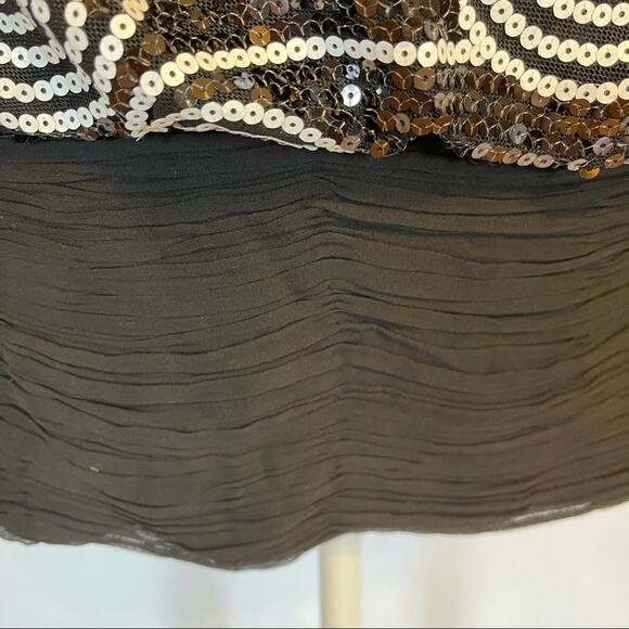 Cache Y2K Glam Black & White Sequin Embellished Swirl Mini Party Dress Size 6 - Picture 4 of 9